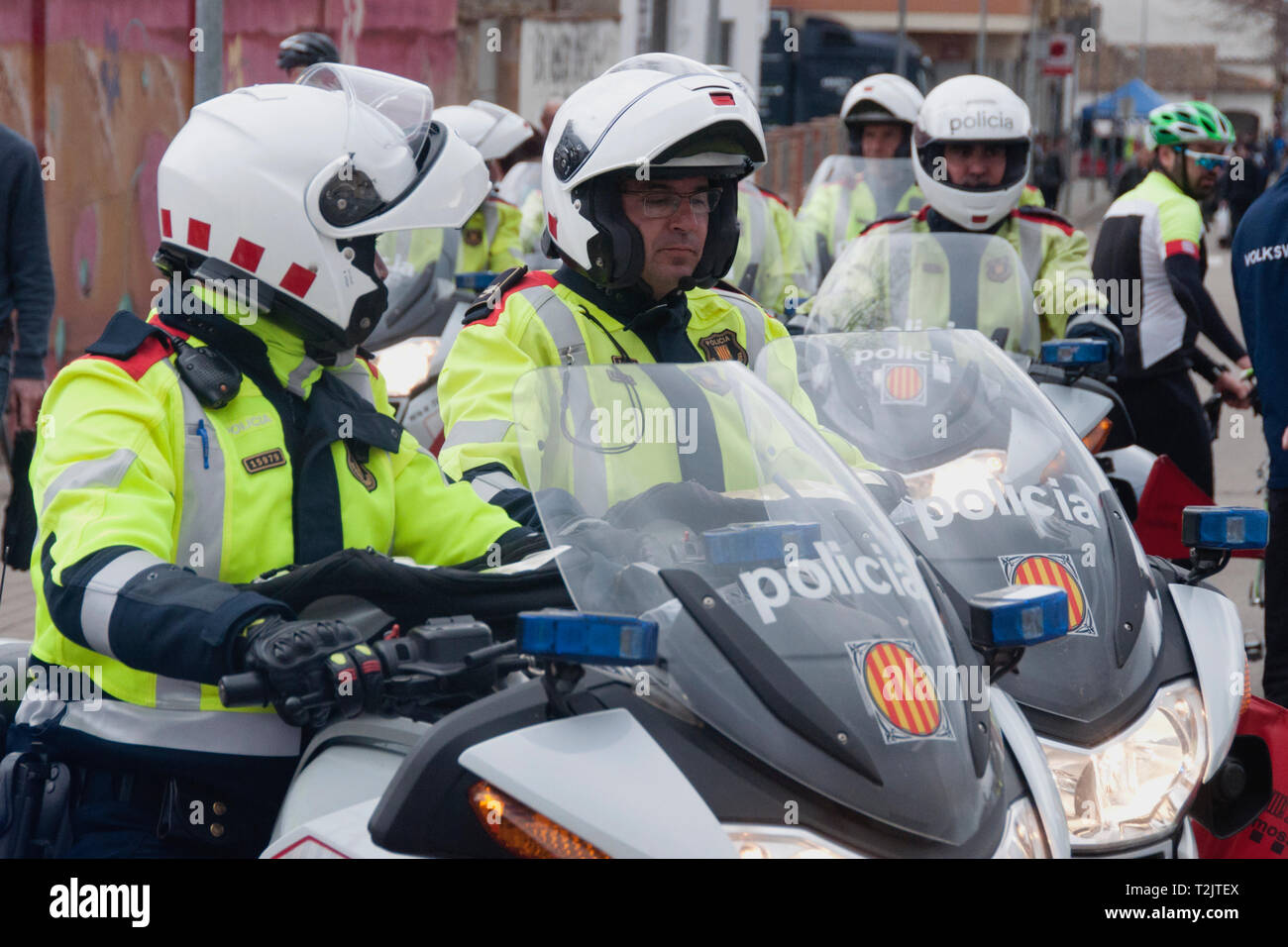 Spagnolo polizia moto Foto Stock