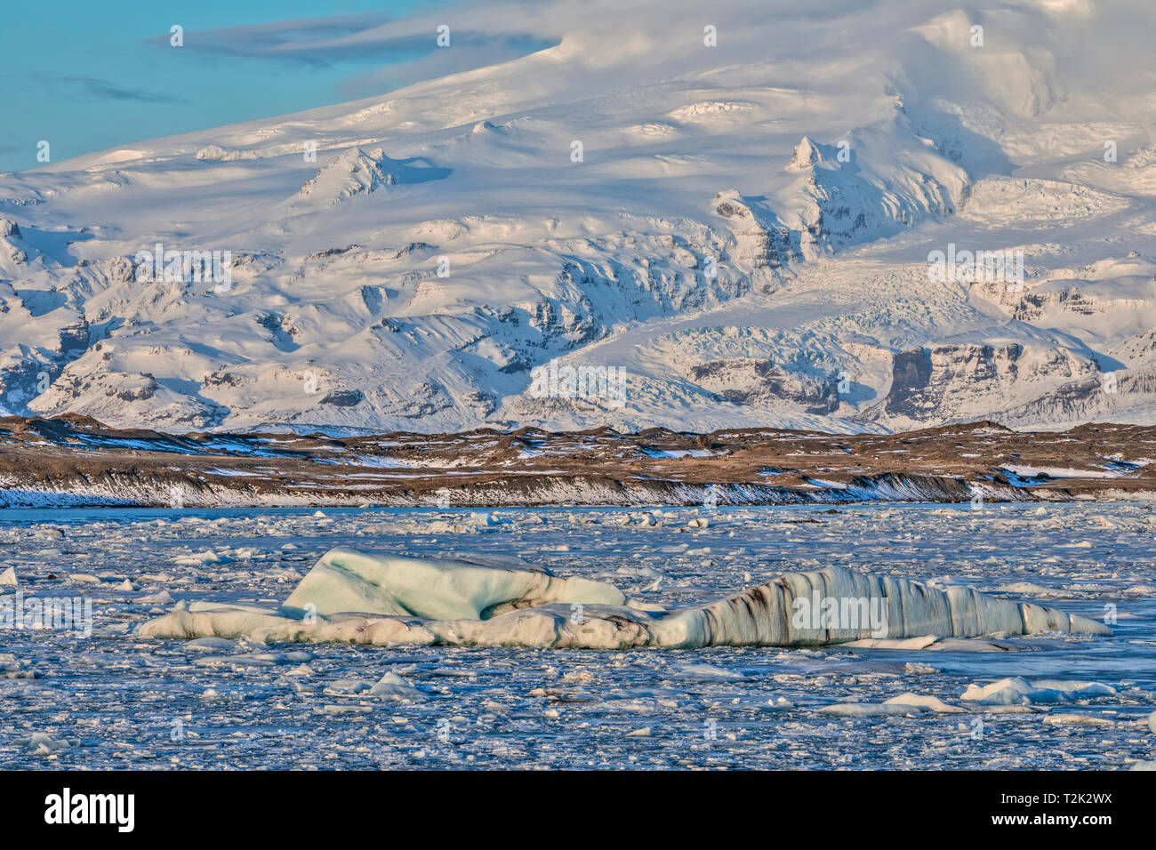 Jokulsarlon, laguna di ghiaccio, Austurland, Islanda, Europa Foto Stock