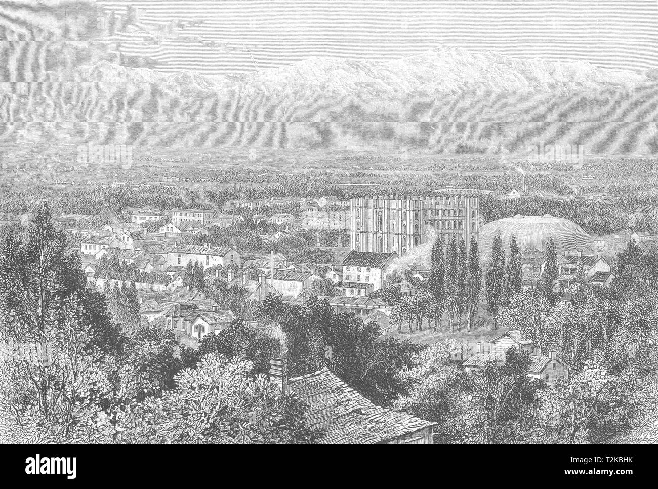 UTAH. Salt Lake City 1891 antica vintage delle immagini di stampa Foto Stock