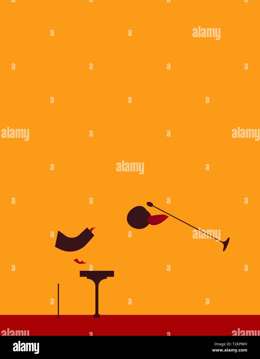 International Jazz day poster illustrazione della donna elegante cantante e pianista per speciale concerto o evento. Illustrazione Vettoriale