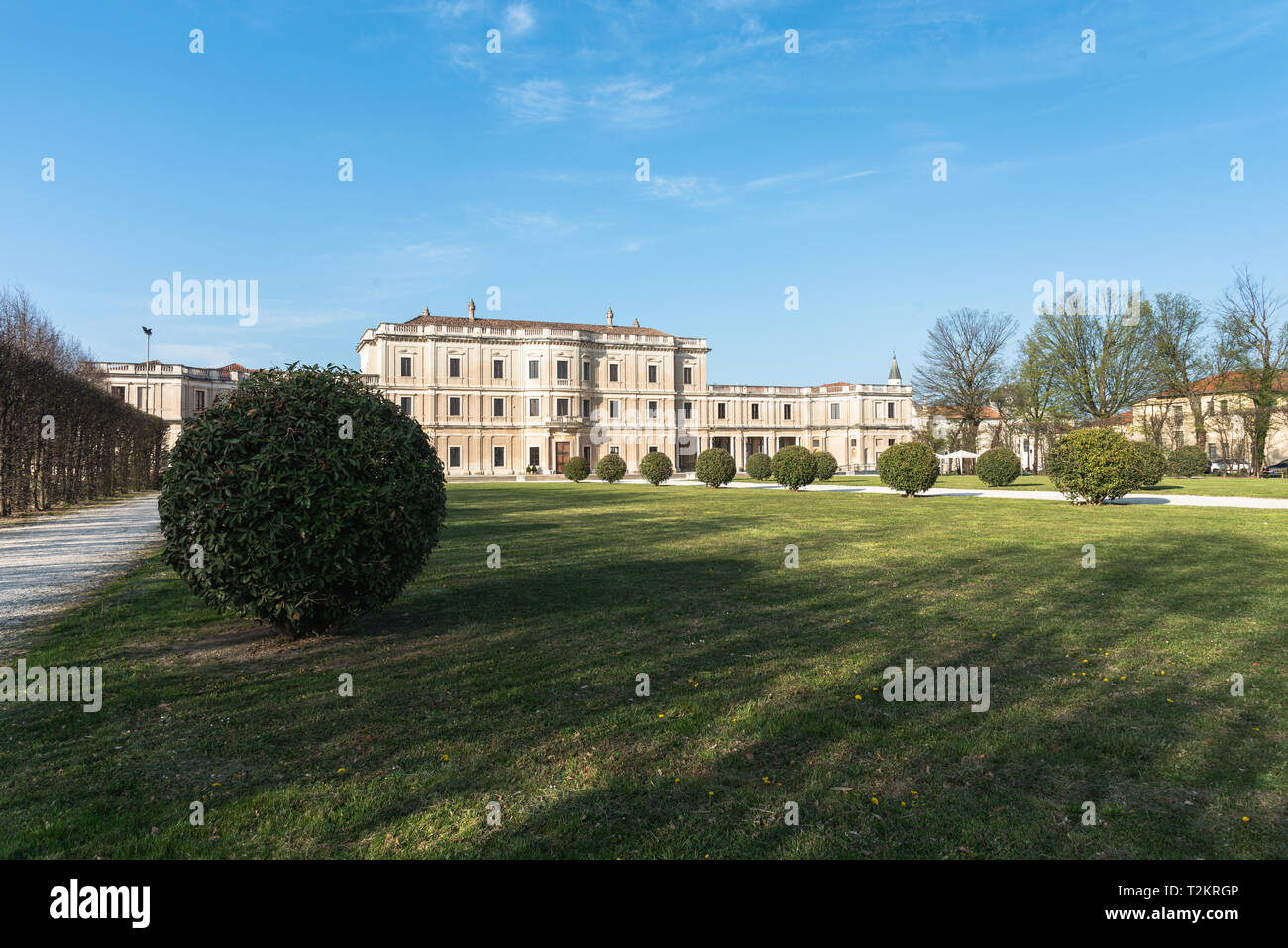 SANTA MARIA DI SALA, IT - Marzo 30, 2019: Veduta di Villa Farsetti a Santa Maria di Sala vicino a Venezia Italia Foto Stock