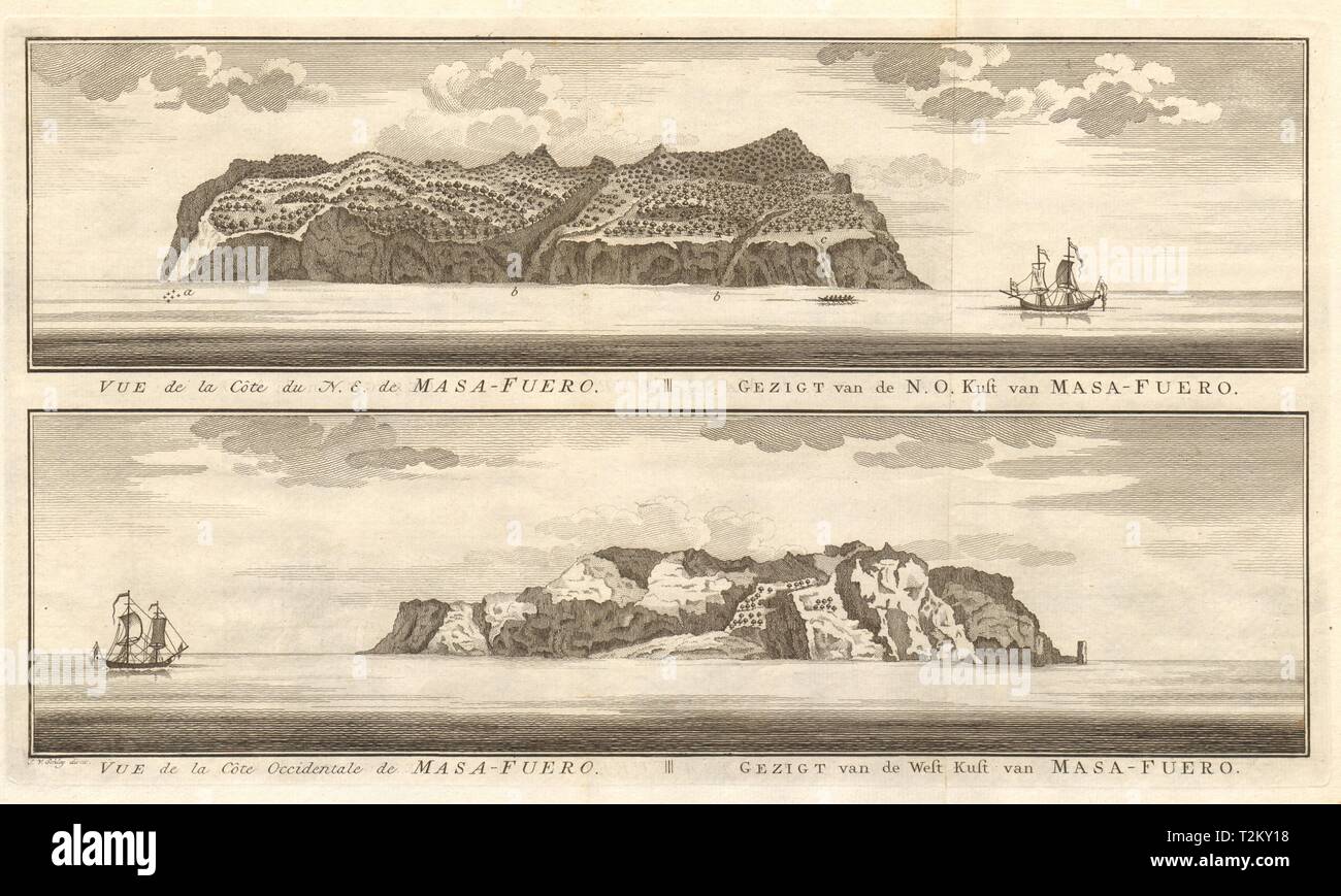 Alejandro Selkirk isola profilo, Juan Fernandez, Cile. Mas Afuera. SCHLEY 1757 Foto Stock