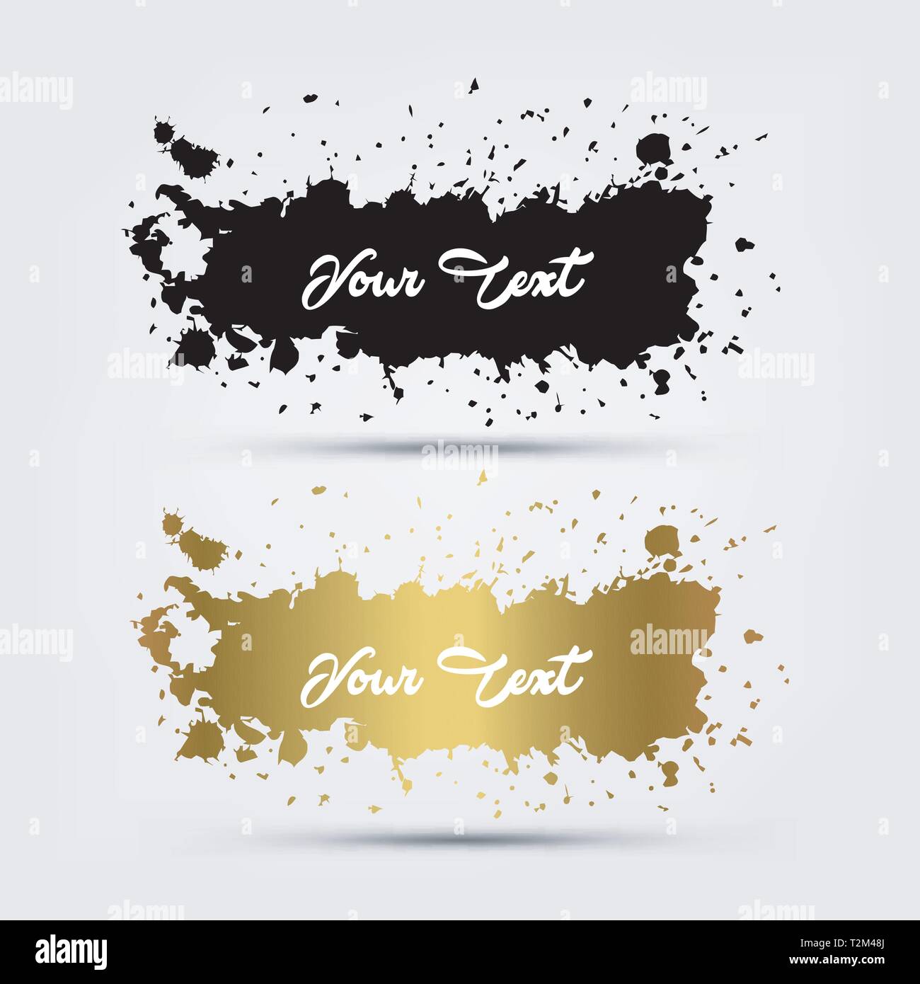 Nero e oro vernice con lo spazio di testo, illustrazione vettoriale Illustrazione Vettoriale