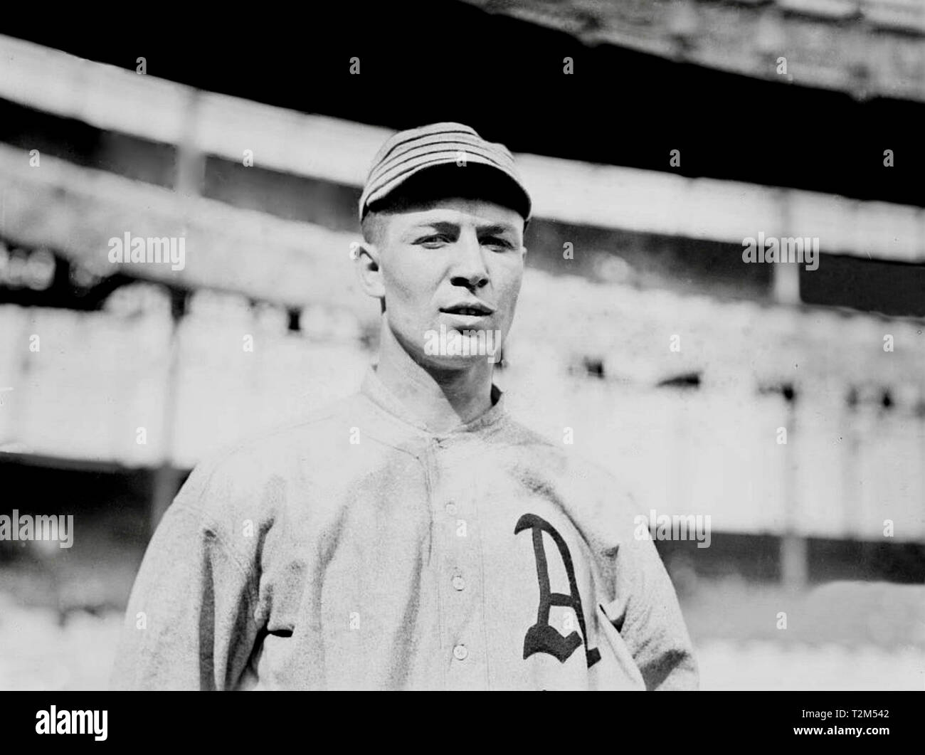 Byron Simon 'Duke" Houck, Philadelphia atletica, presso il Polo Grounds, New York 1913. Foto Stock