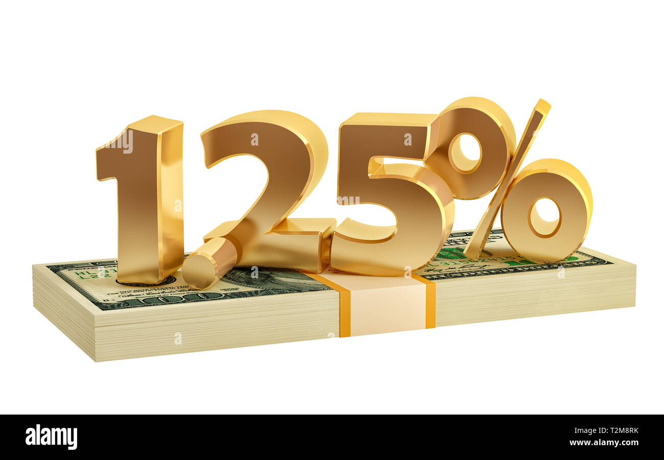 1,25% - risparmio - sconto - tasso di interesse - 3D Rendering Foto Stock