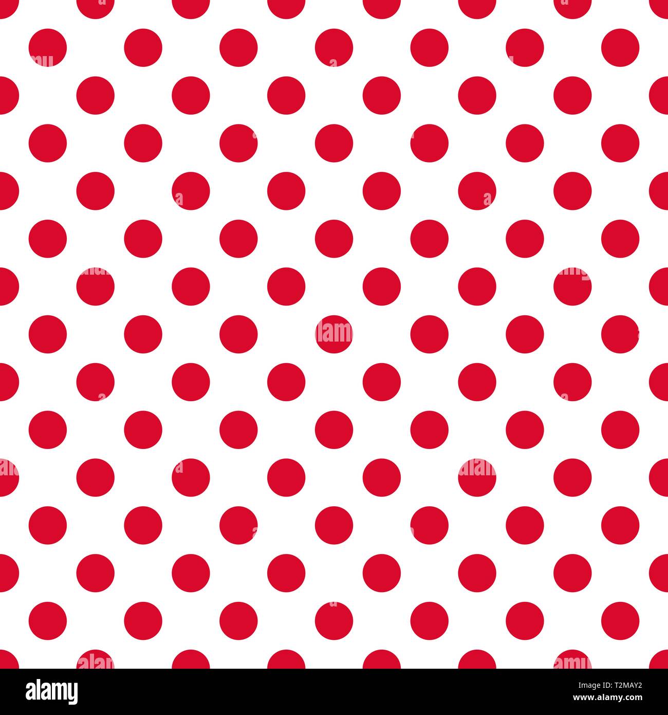 A pois vettore di pattern. Rosso su bianco. Illustrazione Vettoriale