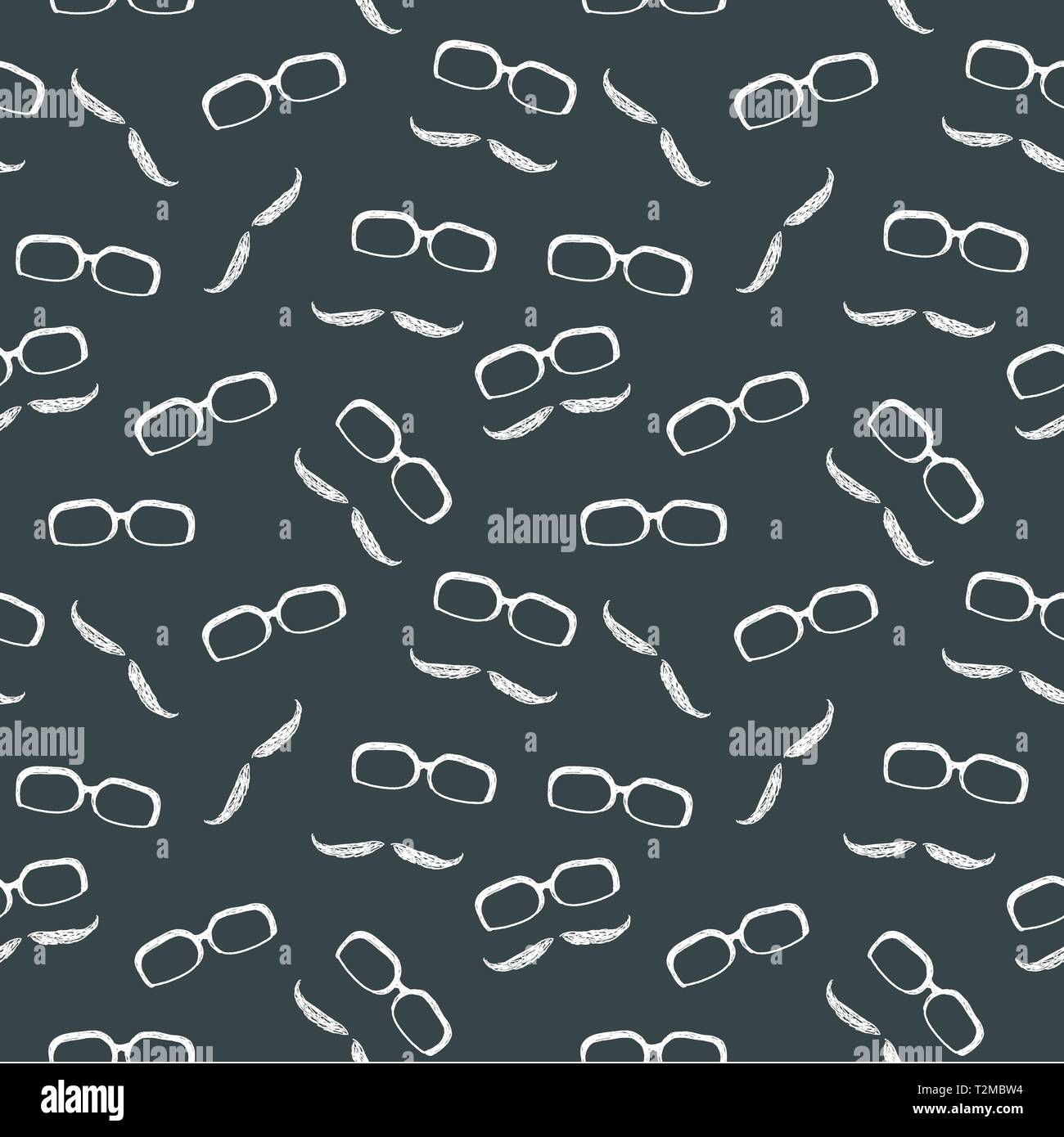 Hipster sfondo con i baffi e occhiali - consistenza perfetta illustrazione vettoriale. Illustrazione Vettoriale