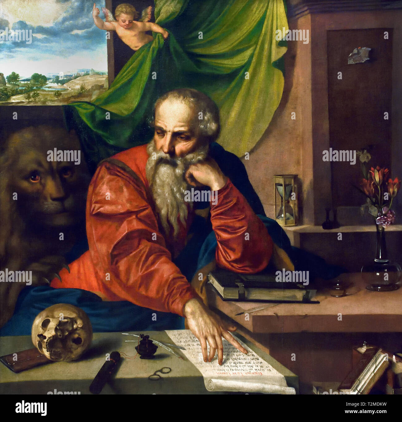 San Girolamo meditando 1548 Georg Pencz 1500-1550 il tedesco in Germania Foto Stock