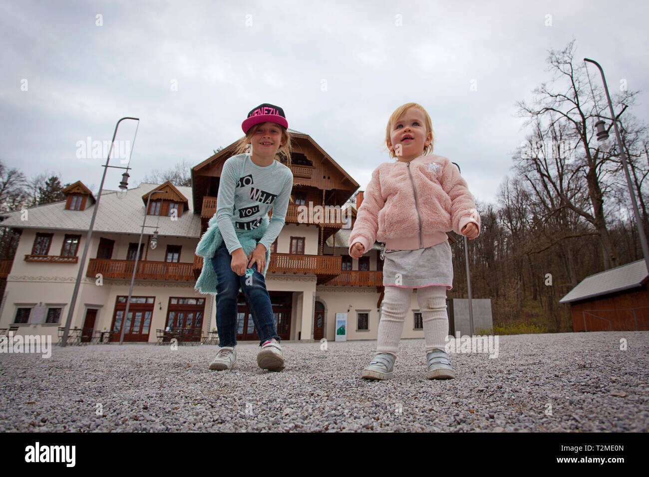 Ristorante nel parco, Švicarija - raj V TIVOLIJU, Pod turnom 4, Lubiana, Slovenia Foto Stock