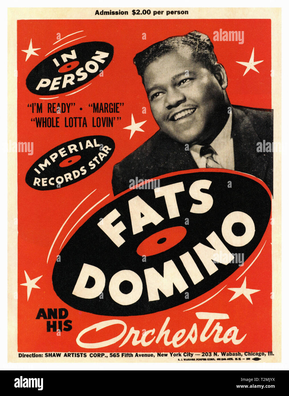 Fats Domino - Vintage poster concerto Foto Stock