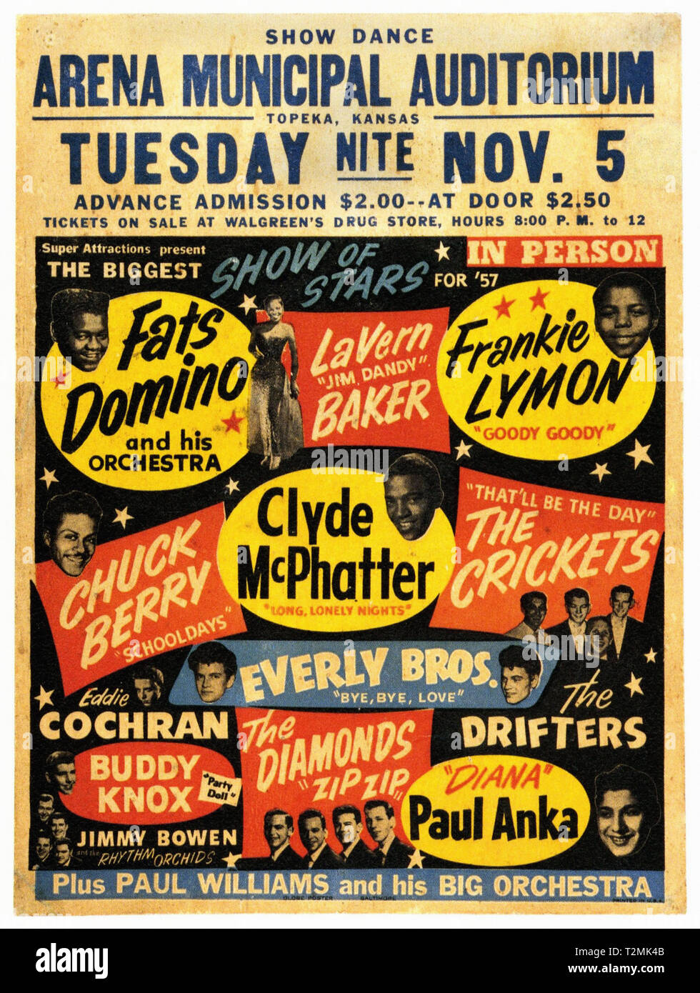 Fats Domino - Vintage poster concerto Foto Stock