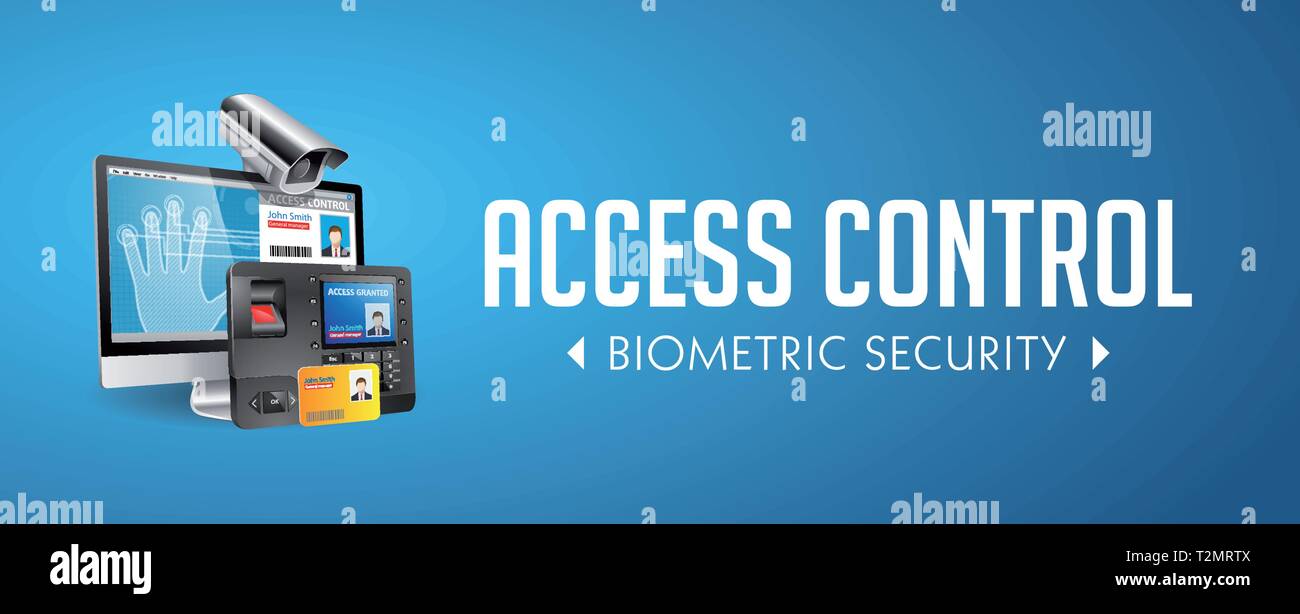 Sistema di controllo di accesso - le zone di allarme - sicurezza il concetto di sistema - sito web banner Illustrazione Vettoriale