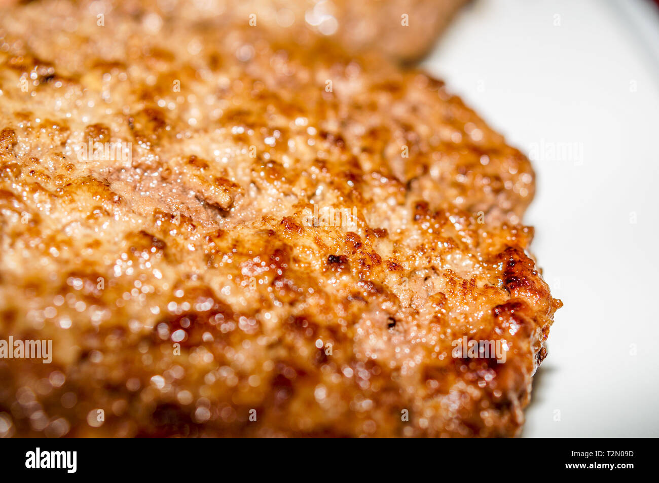 Hamburger di pollo senza una pagnotta Foto Stock