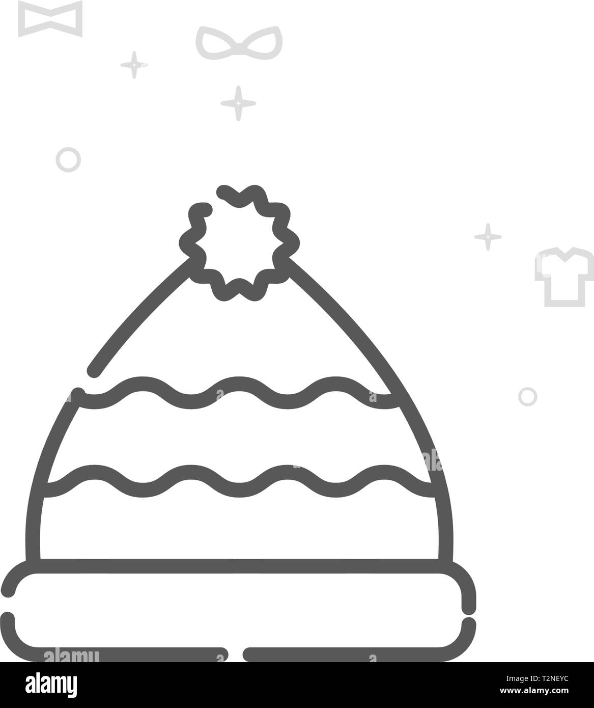 Cappello invernale con pom pom linea del vettore icona. Abiti, indumenti  simbolo, il pittogramma, segno. Luce geometrica astratta sfondo. Corsa  modificabile Immagine e Vettoriale - Alamy