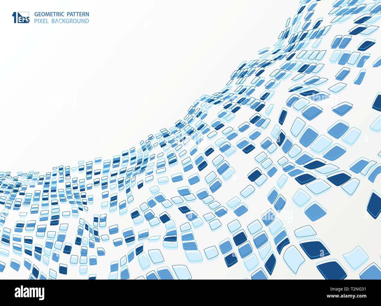 Abstract tono blu il colore disegno quadrato di sfondo geometrico design. È possibile utilizzare per stampare, annuncio, design di copertura, relazione annuale. illustrazione vettore ep Illustrazione Vettoriale