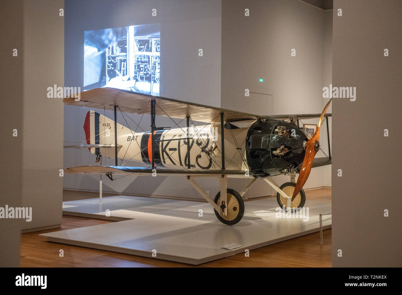 Un aereo al Rijksmuseum chiamato BAT F.K.23 Bantam era un British monomarca Seat fighter biplano prodotta da British antenna. Amsterdam, Paesi Foto Stock