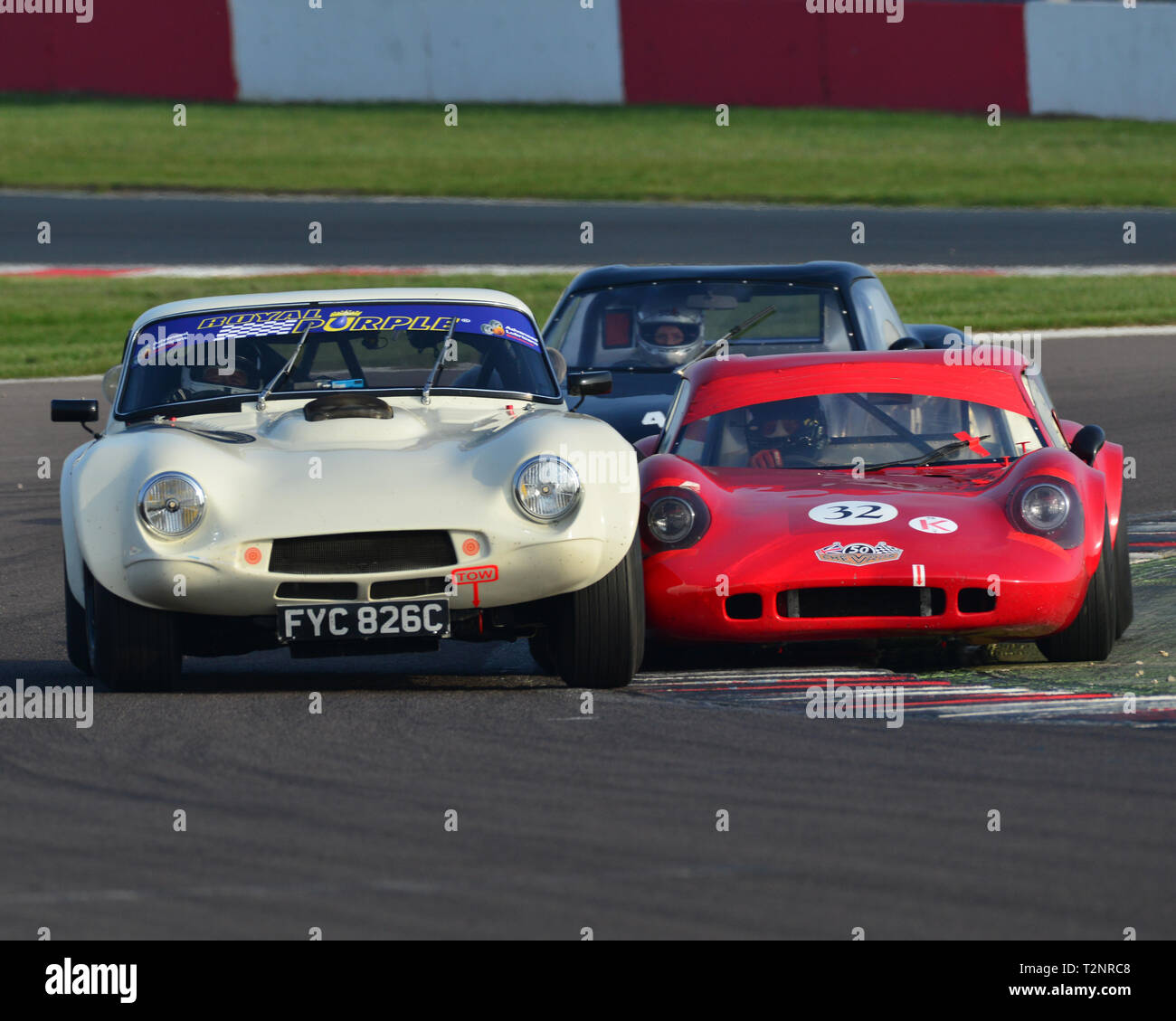 Mike Gardiner, Dan Cox, TVR Griffith 200, Charles Allison, Chevron B8, protezioni trofeo, HSCC, season opener, Sabato, 30 marzo 2019, Donington Park, Foto Stock
