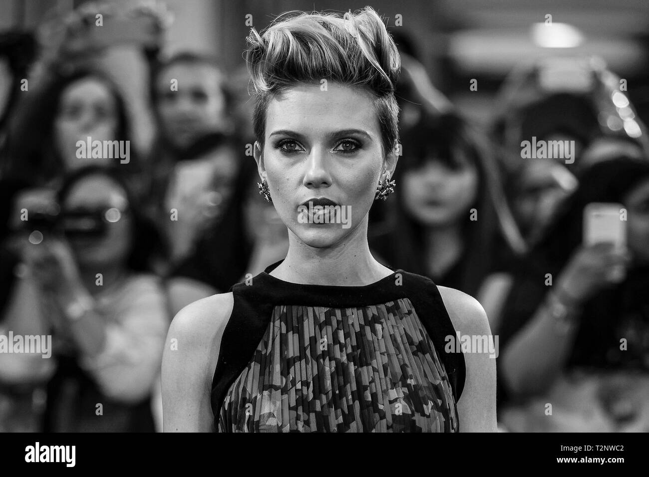 Scarlett Johansson in una pellicola premier a Londra. Aprile 2015. Foto Stock