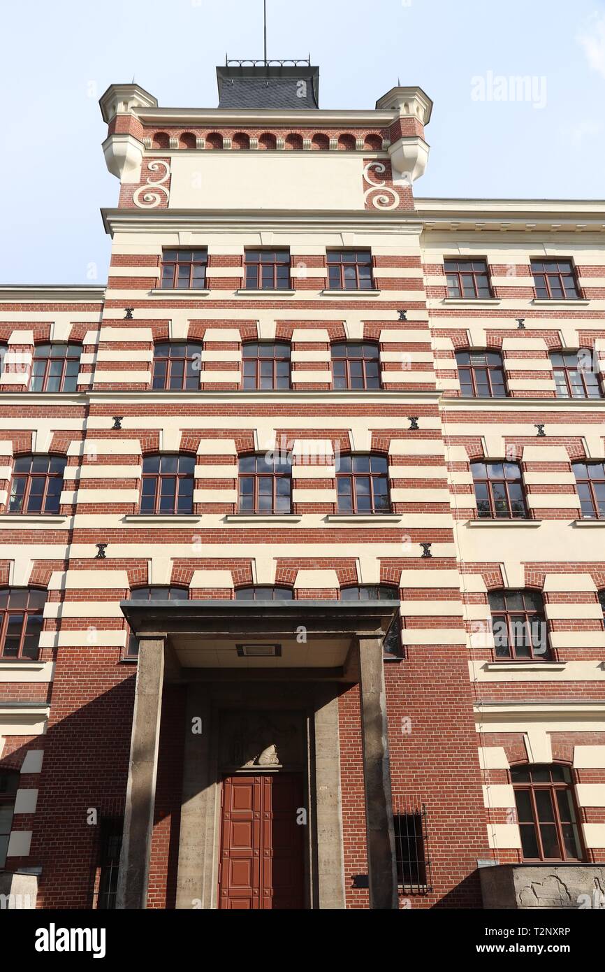 La città di Lipsia in Germania (stato di Sachsen). Plagwitz ex area industriale - la vecchia fabbrica di mattoni architettura. Foto Stock