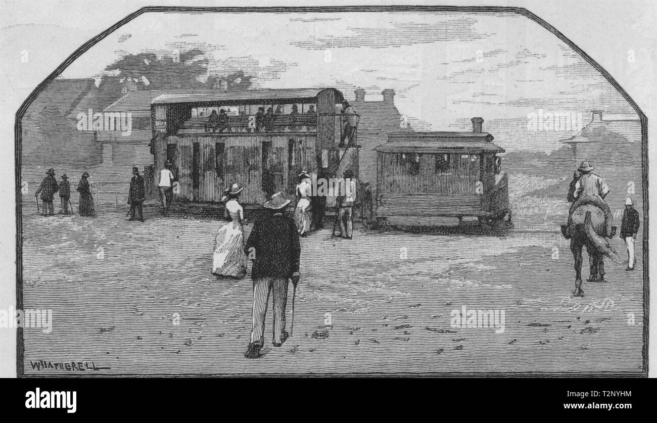 Tram-auto. Sydney. Australia 1890 antica vintage delle immagini di stampa Foto Stock
