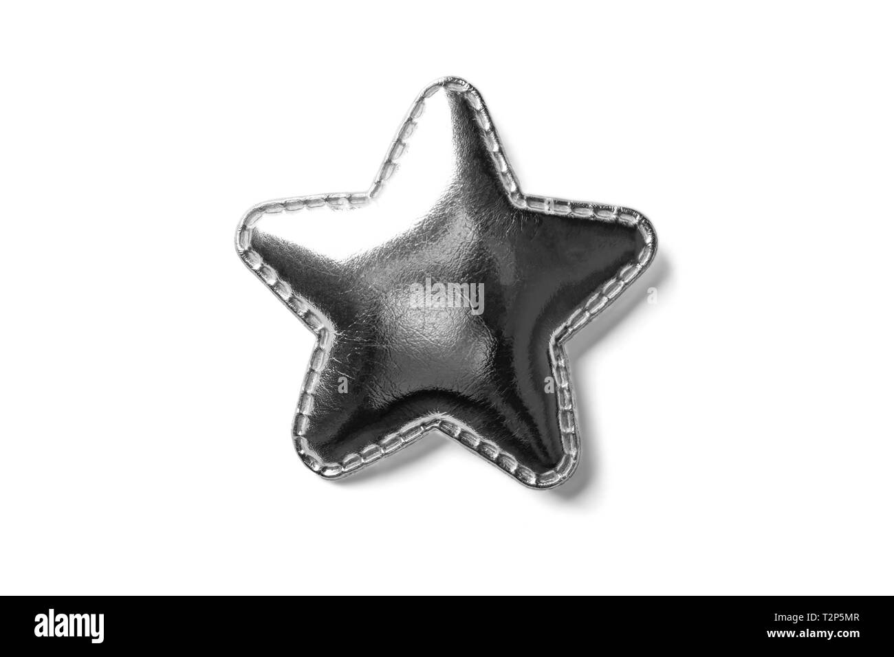 Soft Silver star isolato su sfondo bianco Foto Stock