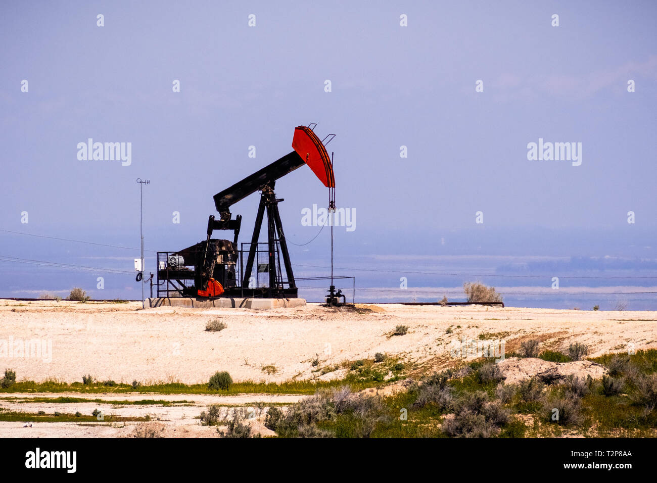 Olio di funzionamento ben, Bakersfield, California Foto Stock