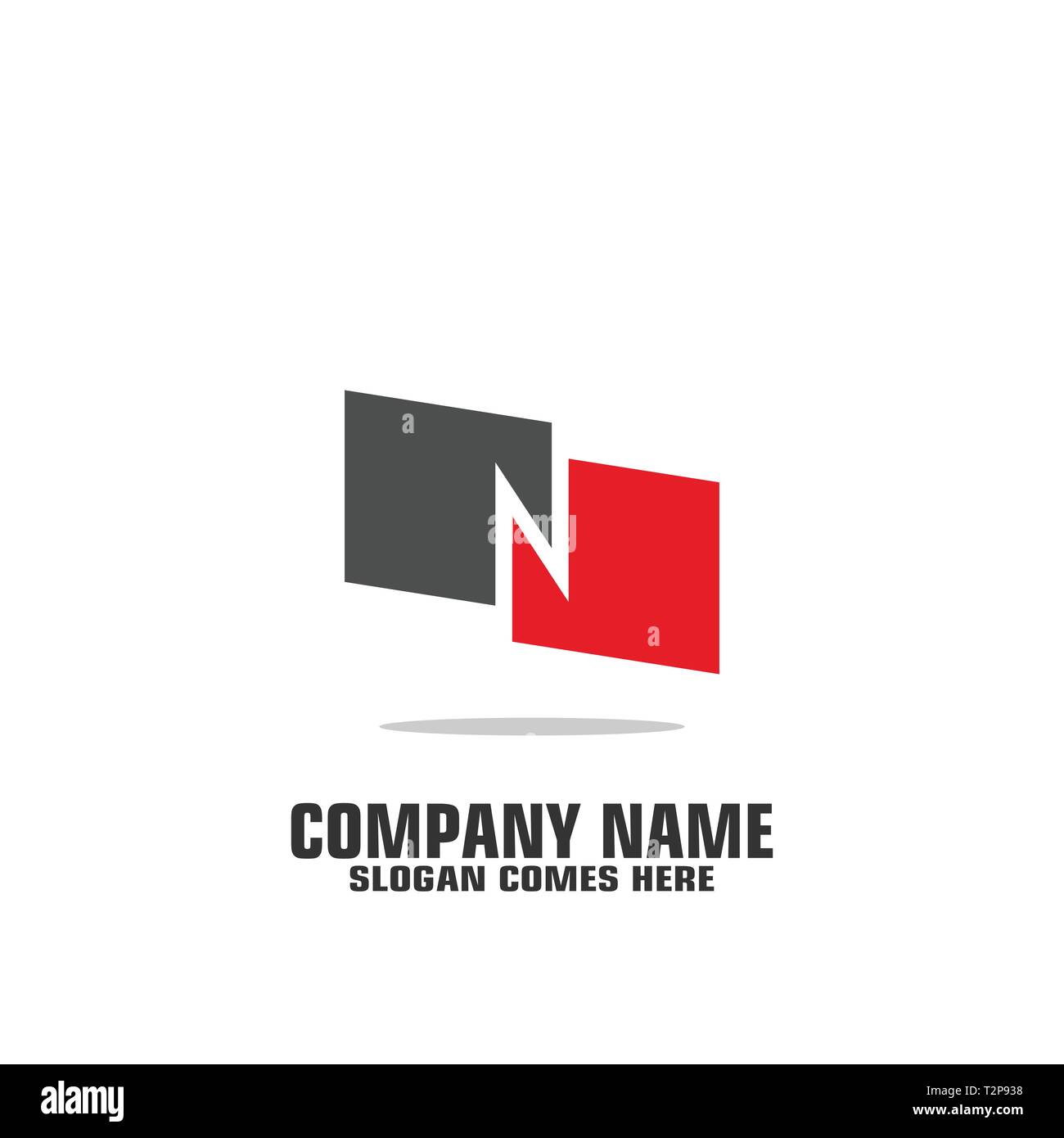 Lettera n il collegamento logo, abstract logo aziendali, lettera iniziale n logo grafico template design piatto. Illustrazione Vettoriale