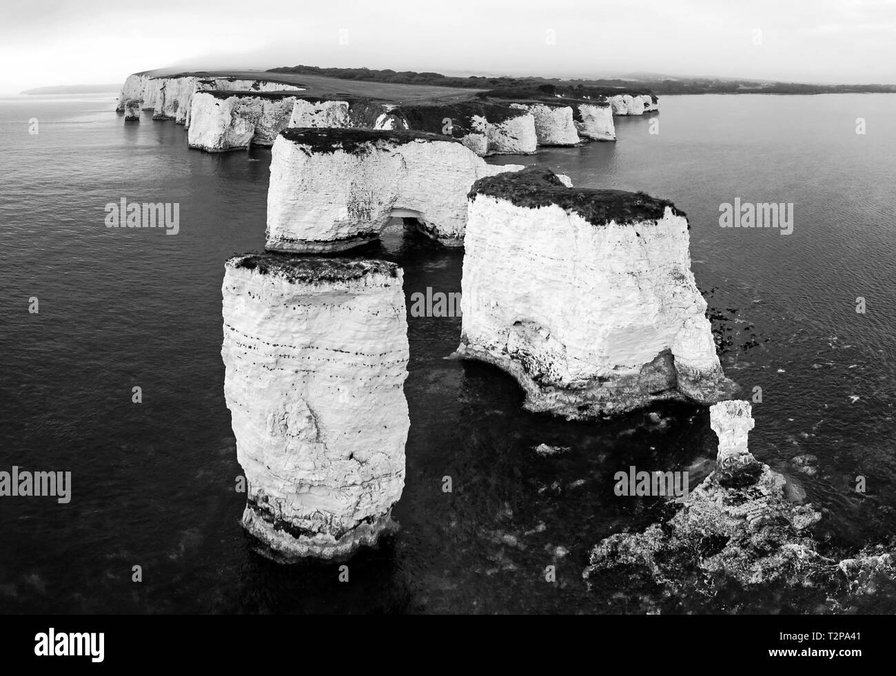 Vecchio Harry rocce sulla costa di Dorset Foto Stock