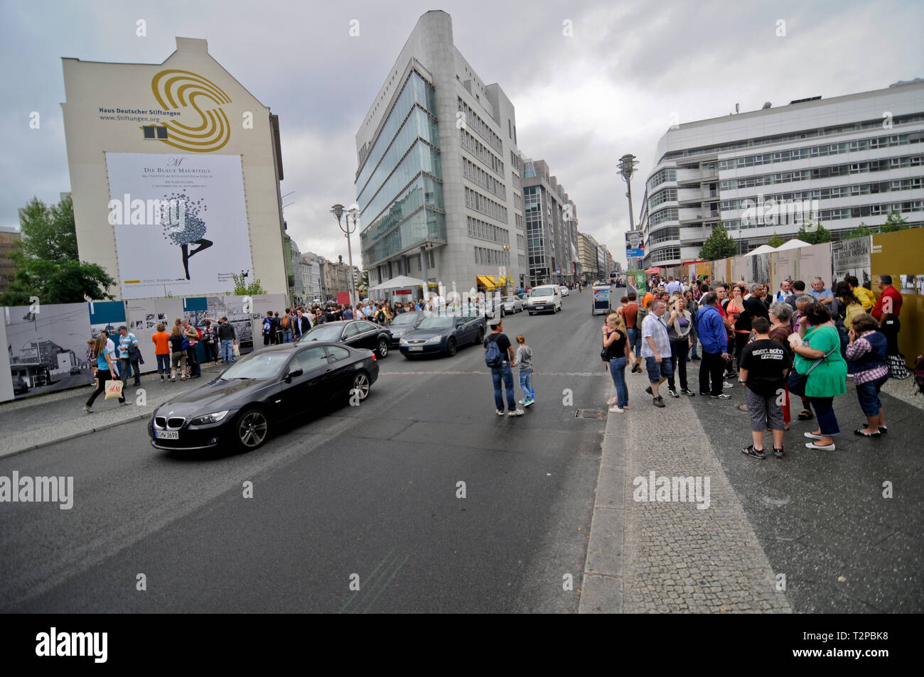 Muro di Berlino, il Checkpoint Charlie, Germania Foto Stock