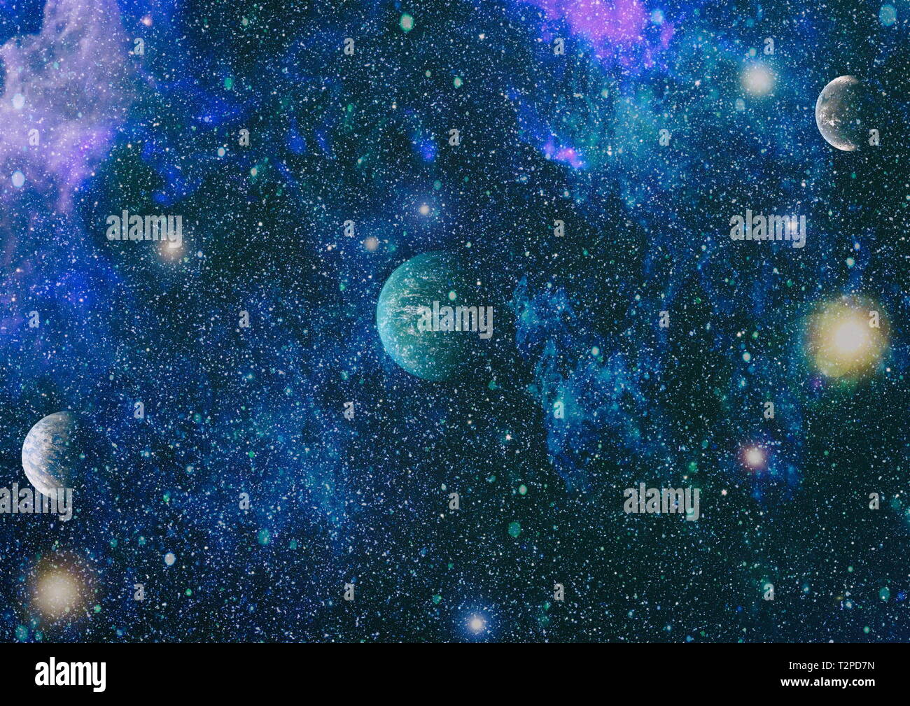 Il futuristico spazio astratto dello sfondo. Cielo notturno con stelle e la nebulosa. Gli elementi di questa immagine fornita dalla NASA Foto Stock