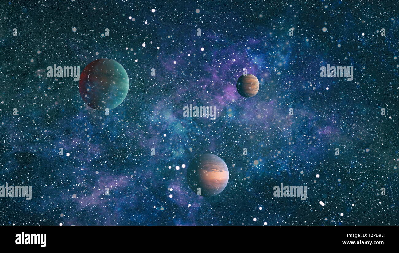 Il futuristico spazio astratto dello sfondo. Cielo notturno con stelle e la nebulosa. Gli elementi di questa immagine fornita dalla NASA Foto Stock