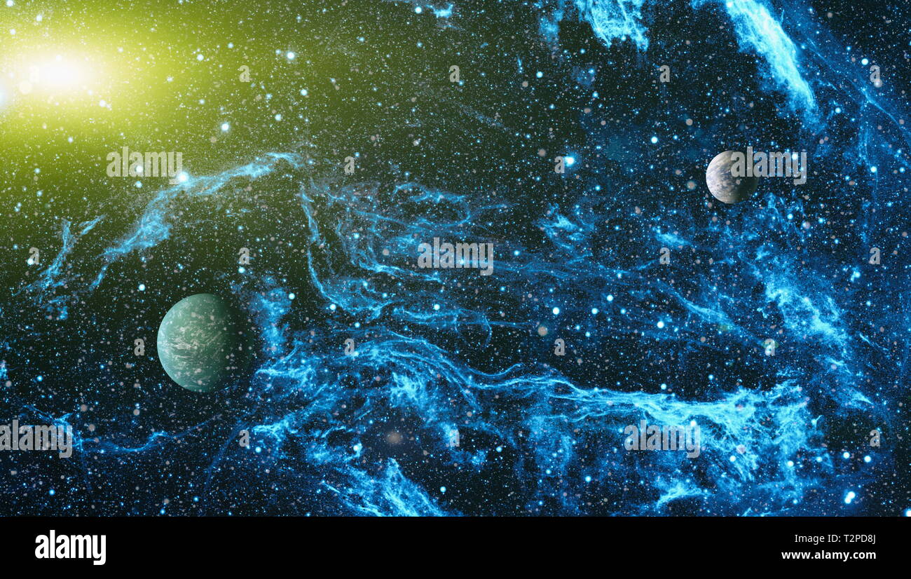 Il futuristico spazio astratto dello sfondo. Cielo notturno con stelle e la nebulosa. Gli elementi di questa immagine fornita dalla NASA Foto Stock