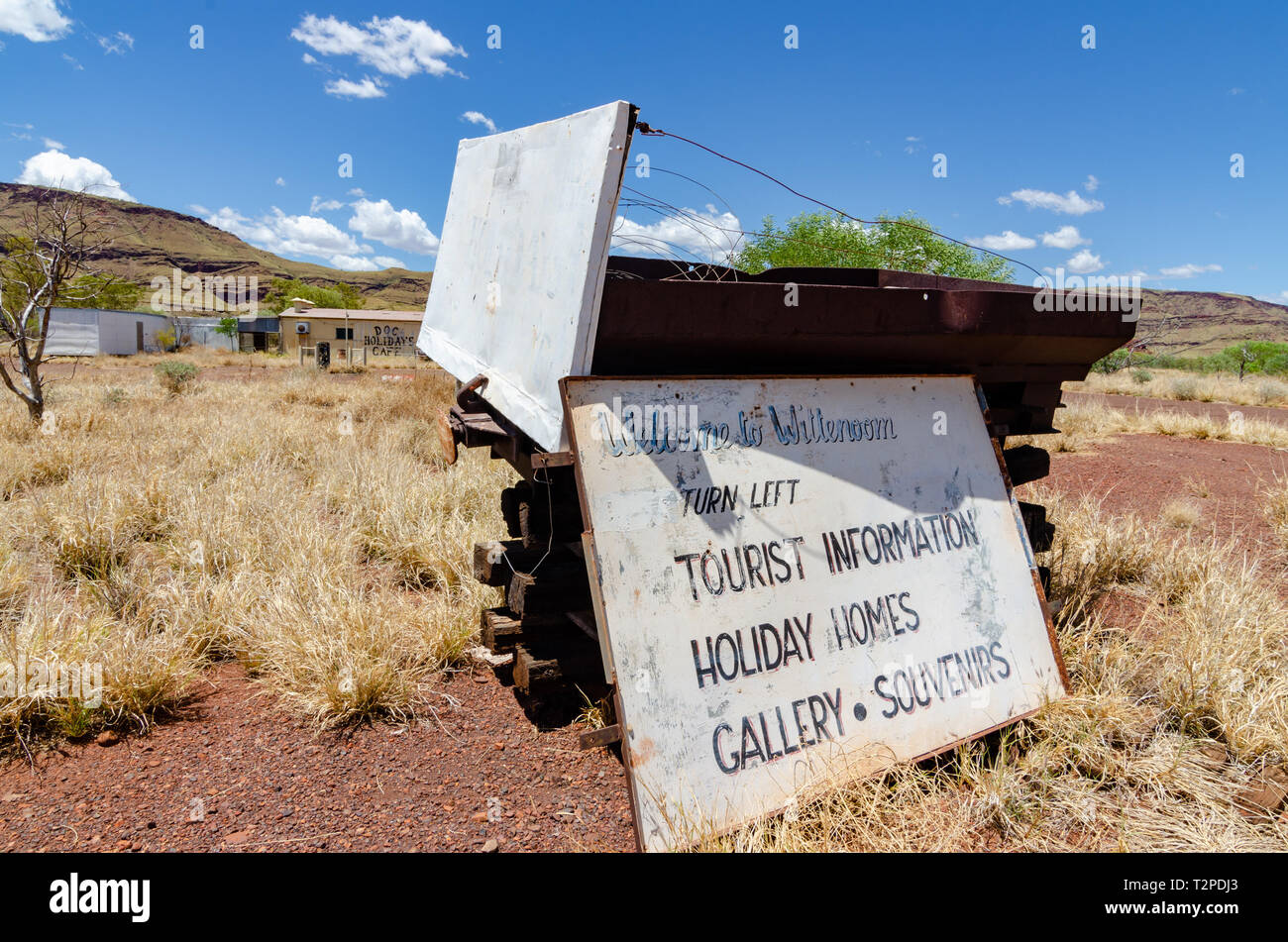 Wittenoom, Pilbara, Western Australia - la città deserta non su qualsiasi mappa per scoraggiare i visitatori dall incontro con il mortale amianto blu nella zona Foto Stock