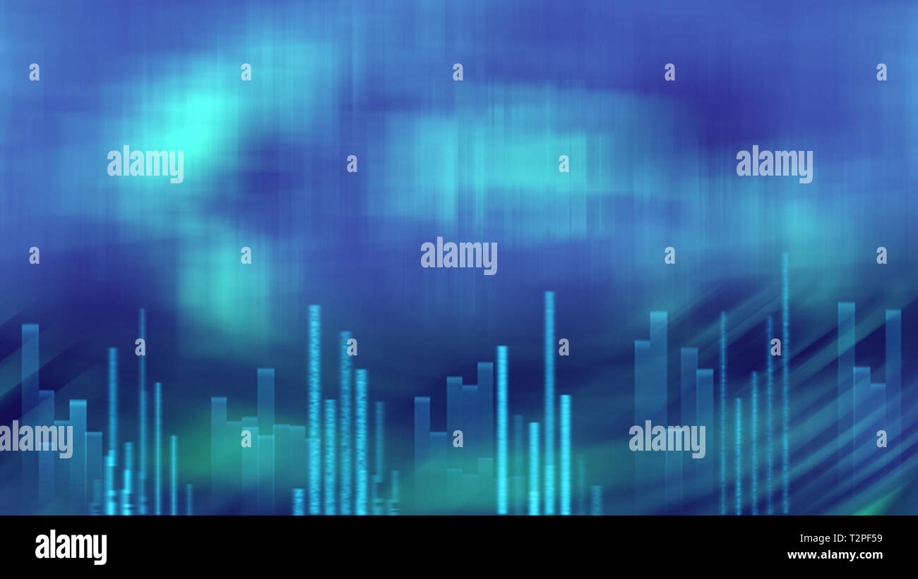 Astrazione blu con righe verticali con effetto di ingombro, rendering 3d, computer sfondo generato Foto Stock