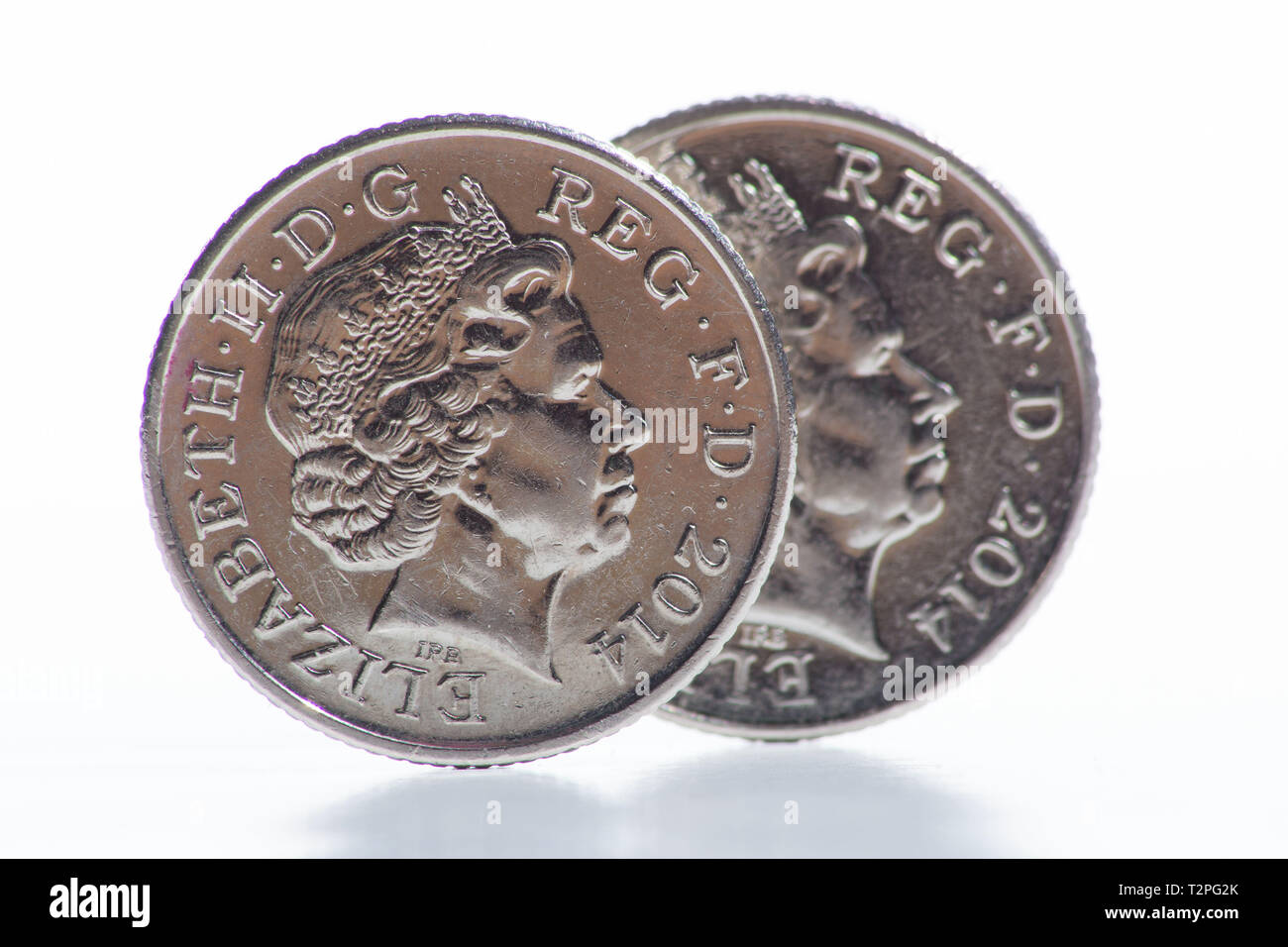 Monete. Le dieci Pence pezzo. Questa è la seconda più piccola moneta d'argento denominazione in valuta sterlina. Foto Stock