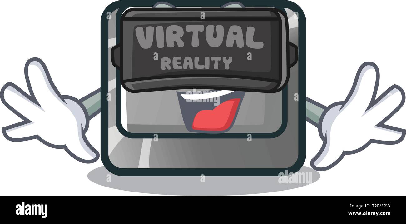 La realtà virtuale carattere pulsante ctrl attaccato sul computer illustrazione vettoriale Illustrazione Vettoriale