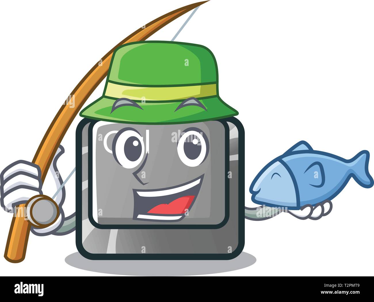 La pesca di carattere pulsante ctrl attaccato sul computer illustrazione vettoriale Illustrazione Vettoriale