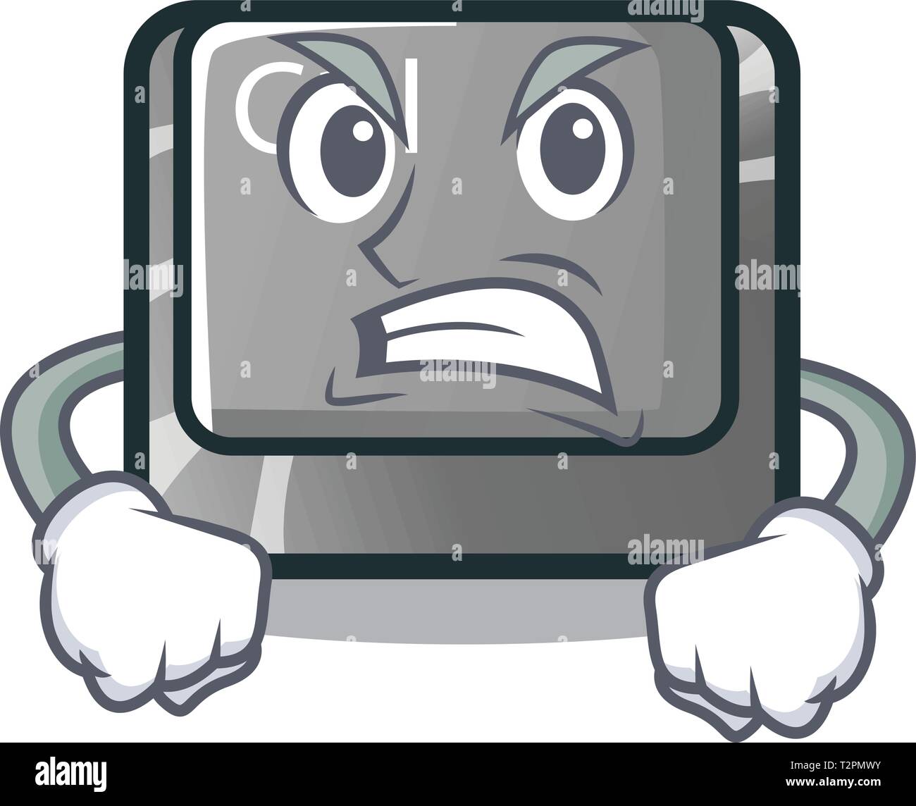 Arrabbiato carattere pulsante ctrl attaccato sul computer illustrazione vettoriale Illustrazione Vettoriale