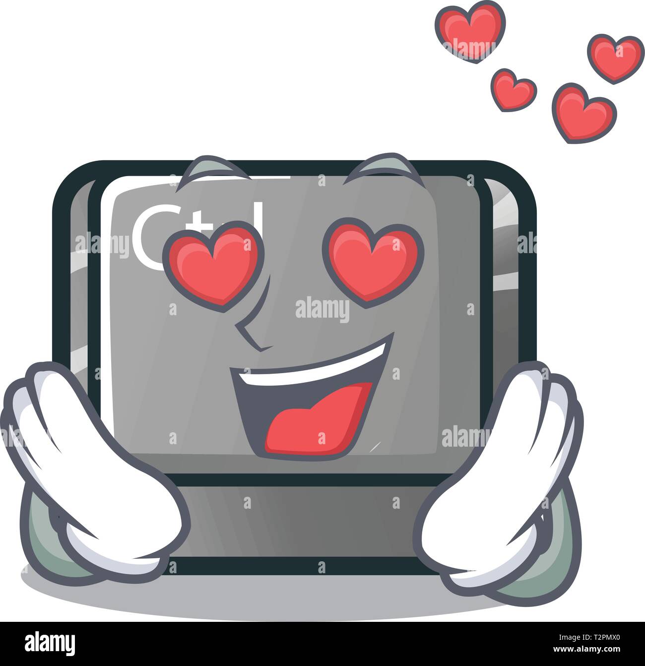 In amore il carattere pulsante ctrl attaccato sul computer illustrazione vettoriale Illustrazione Vettoriale
