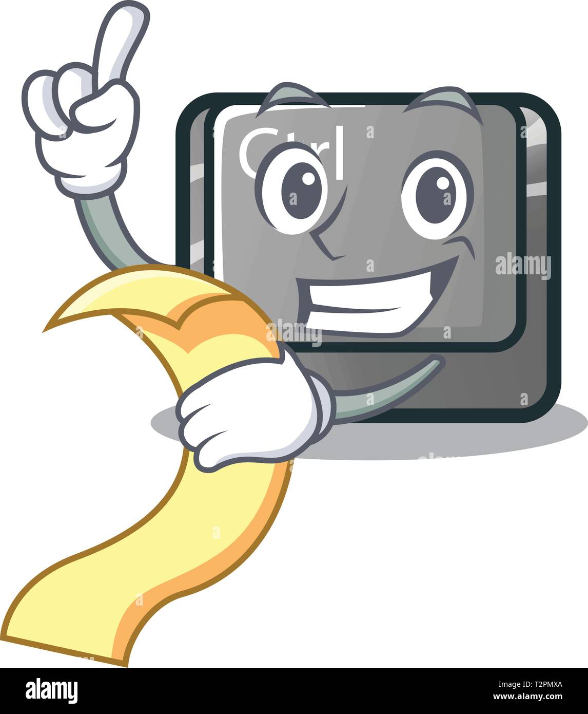 Con il menu carattere pulsante ctrl attaccato sul computer illustrazione vettoriale Illustrazione Vettoriale