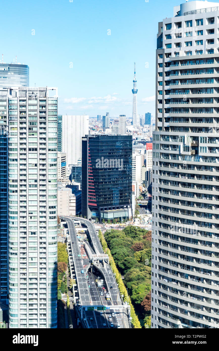 TOKYO, Giappone - 23 Novembre 2018: Tokyo skytree tower building, Asia business concept per il settore immobiliare e aziendale - costruzione urbana panoramica cit Foto Stock