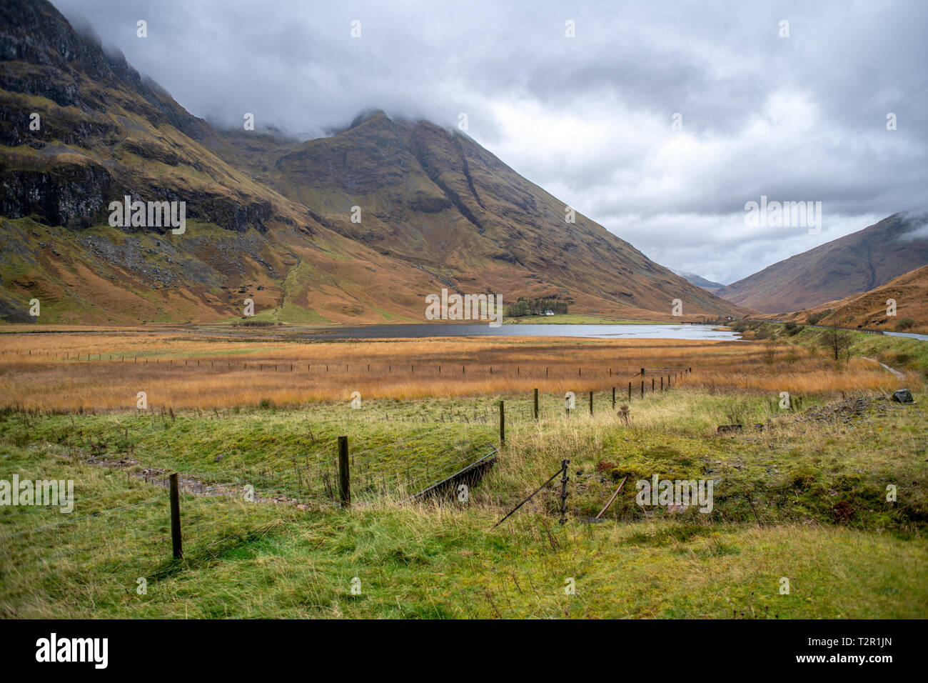 Tre sorelle di Glen Coe un complesso montano in Scozia Foto Stock