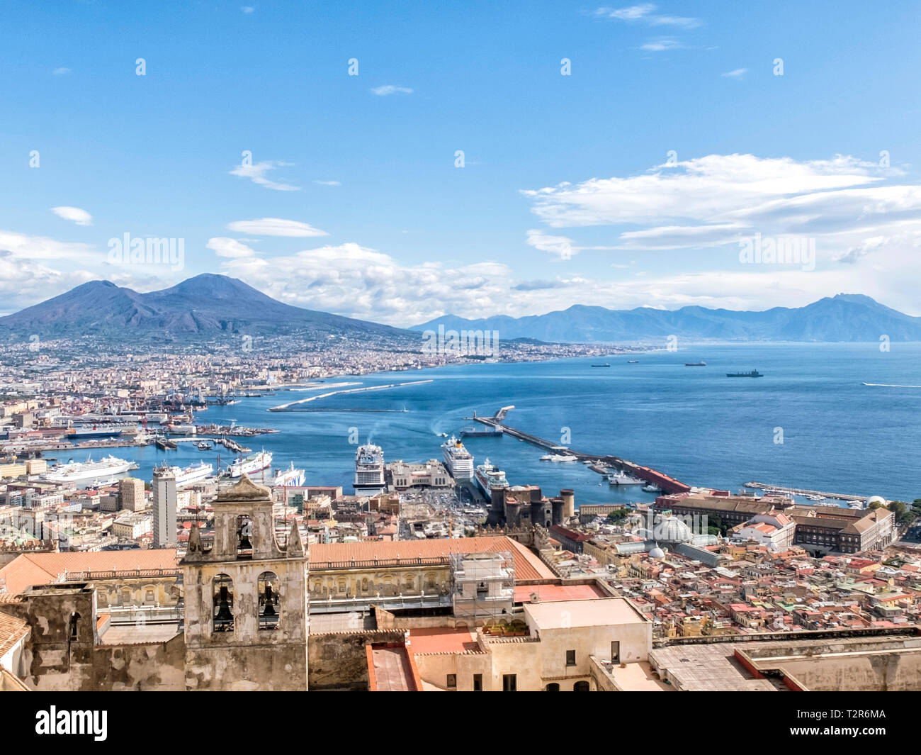 Città di Napoli vista dal Castello San Elmo Foto Stock