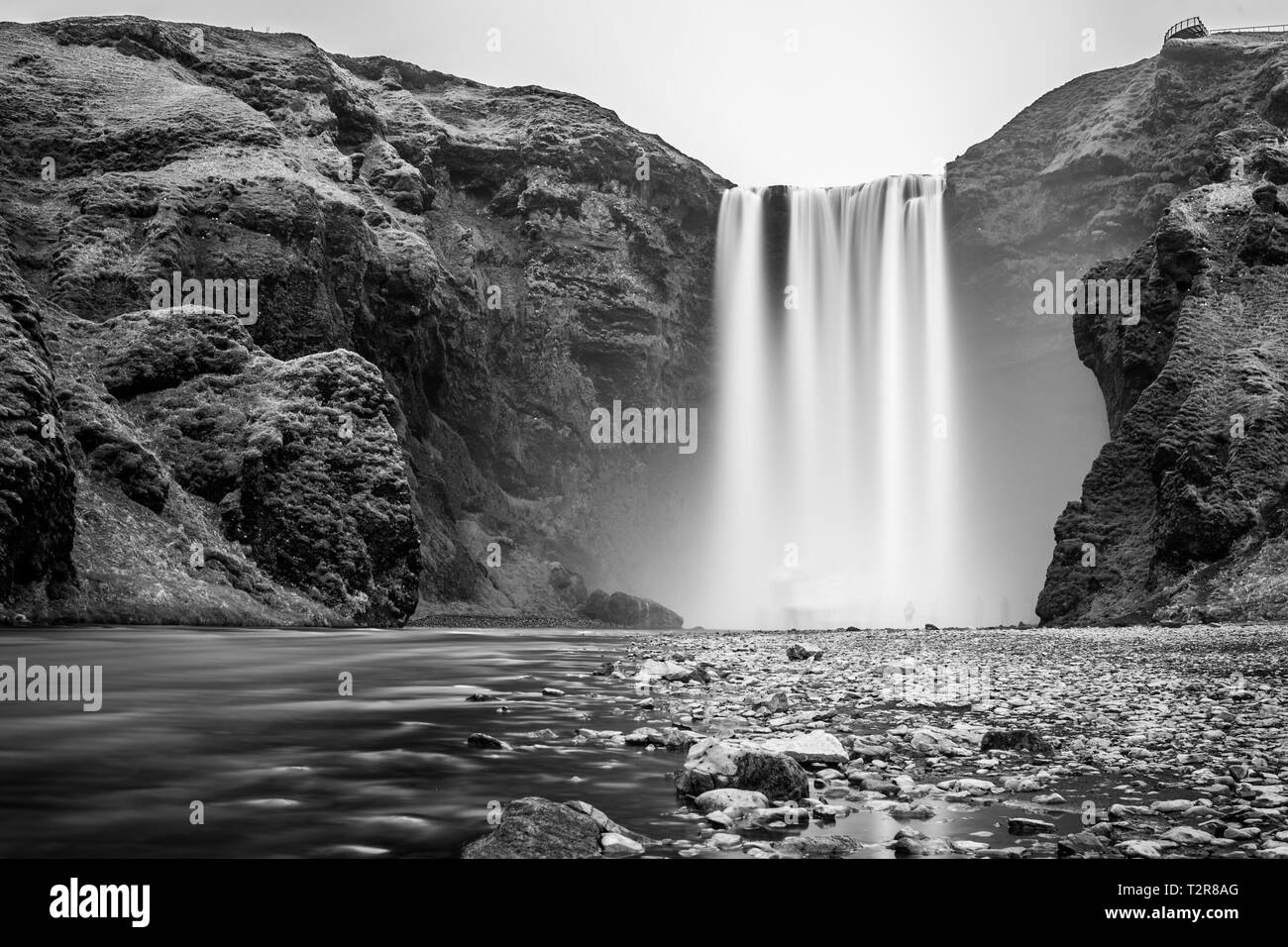 L'epico islandese cascata Skogafoss Foto Stock
