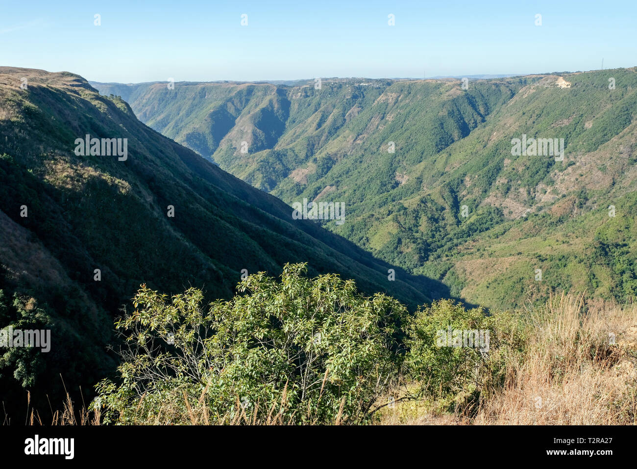 Montagne e valli del Khasi Hills, Meghalaya, Nordest dell India Foto Stock
