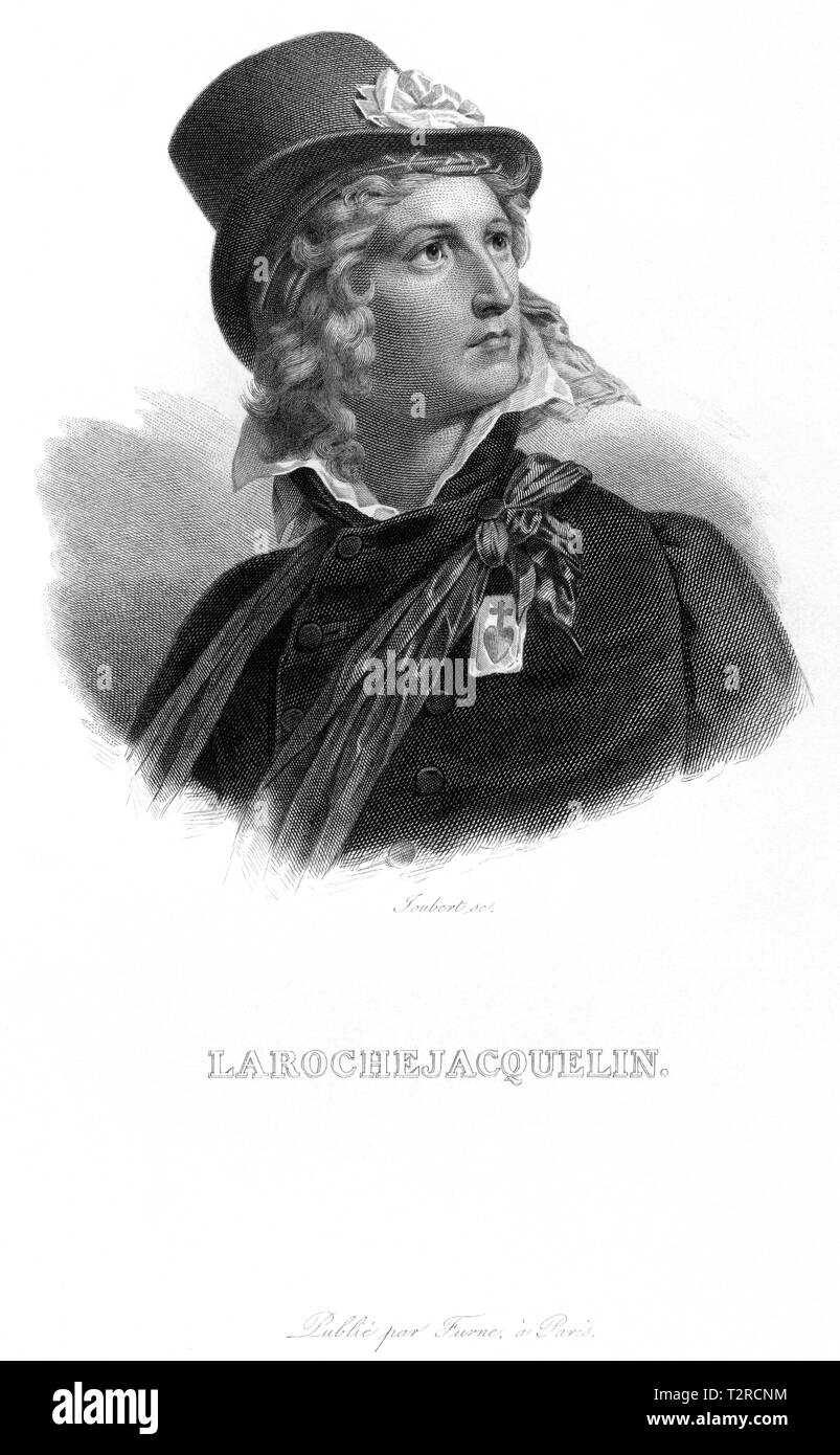 Europa, Frankreich, Henri de la Rochejacquelin, Gegner der Französischer Rivoluzione, Kupferstich von Foubert , wahrscheinlich zwischen 1800 und 1819 , Foto Stock