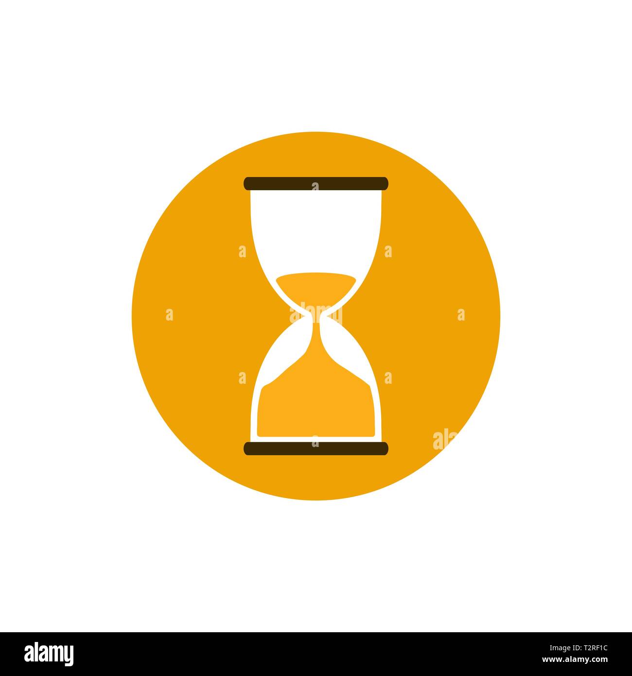 Clessidra, sabbia icona ora flat Illustrazione Vettoriale