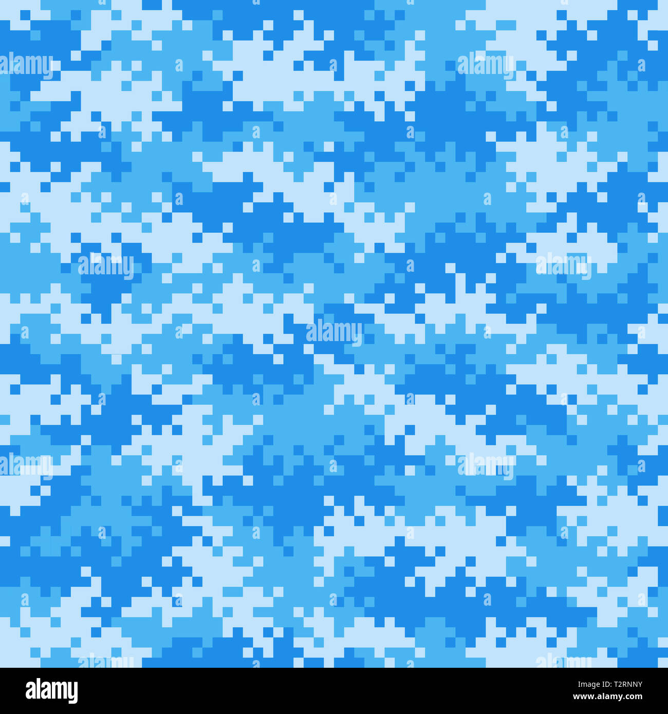 Militare di camuffamento blu modello di pixel perfettamente affiancabile Foto Stock