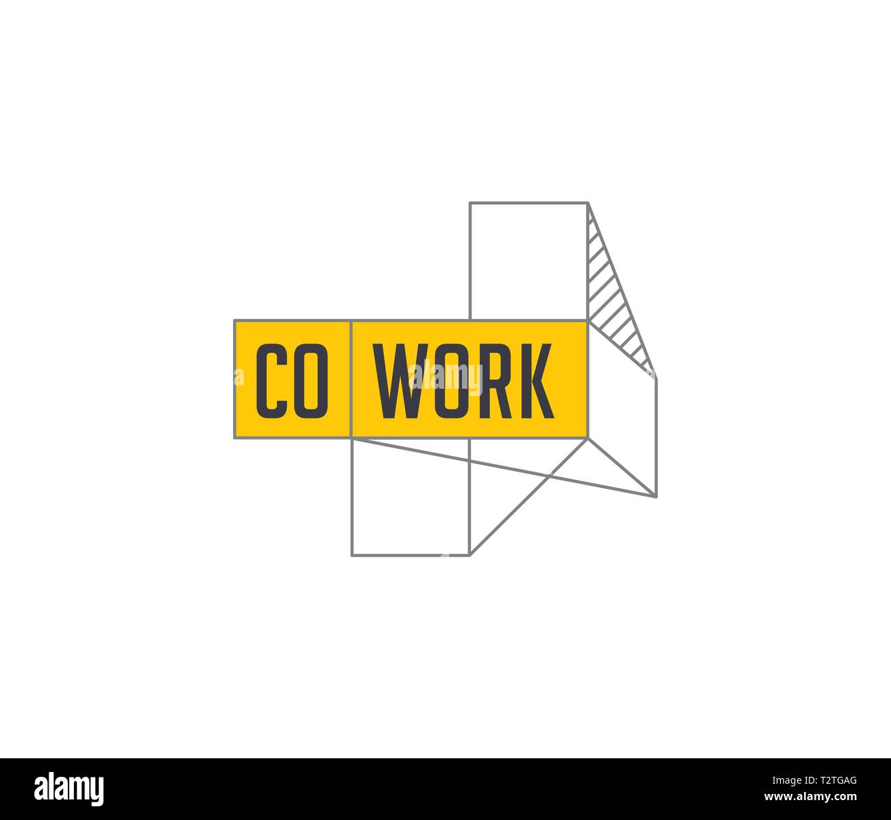 Spazio Coworking, zona di networking logo e icona. Vettore del modello di progettazione Illustrazione Vettoriale