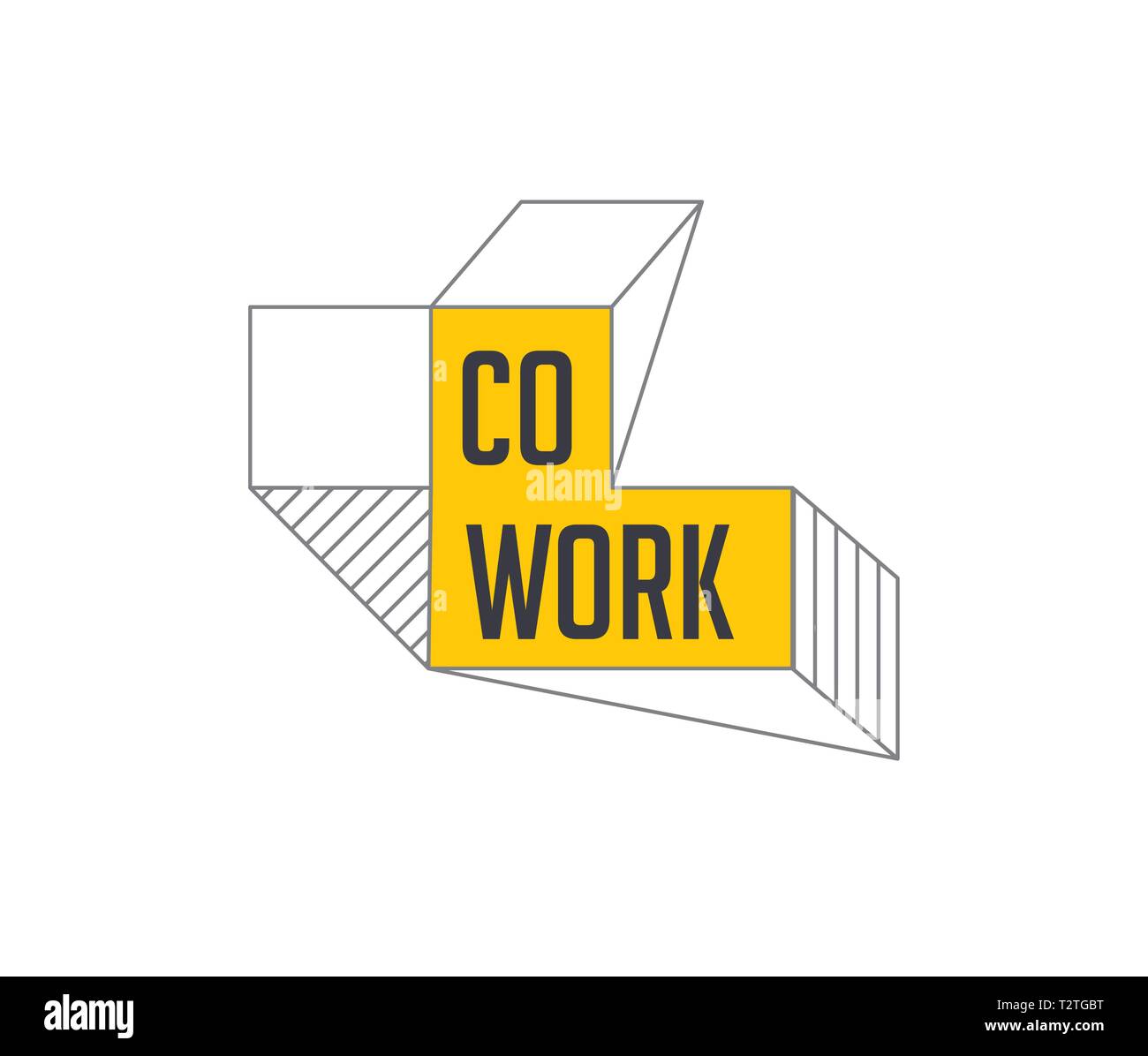 Spazio Coworking, zona di networking logo e icona. Vettore del modello di progettazione Illustrazione Vettoriale